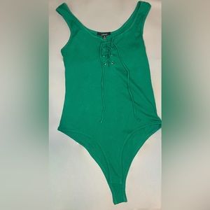 Medium, emerald green, body suit